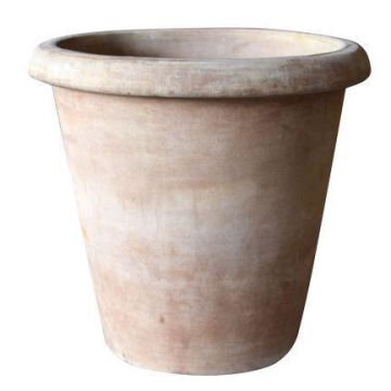 Vaso da fiori in terracotta ELVORN, realizzato a mano, patinato, marrone, 55cm, Ø58cm