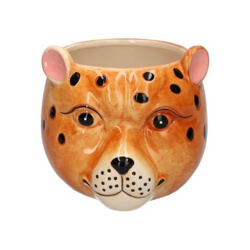 Vaso da fiori leopardo KIRINA in ceramica, marrone chiaro-nero, 18,4 x 16,3 x 14,2 cm Vaso da fiori leopardo KIRINA in ceramica, marrone chiaro-nero, 18,4 x 16,3 x 14,2 cm