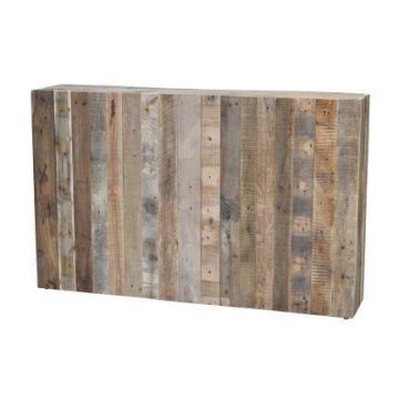 Piedistallo rustico in legno KIRYON con venature naturali, marrone, 118x25x75cm