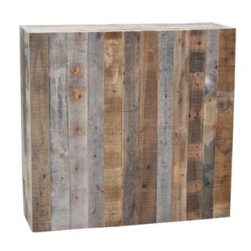 Piedistallo rustico in legno KIRYON con venature naturali, marrone, 78x25x75cm