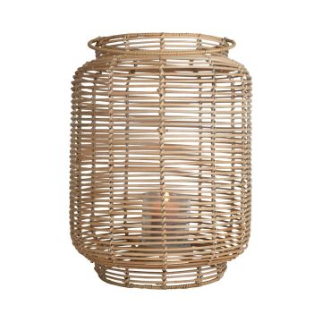 Lanterna in fibra naturale AMBROSIA in rattan, manico, inserto in vetro, beige, 60 cm, Ø 32 cm Lanterna in fibra naturale AMBROSIA in rattan, manico, inserto in vetro, beige, 60 cm, Ø 32 cm