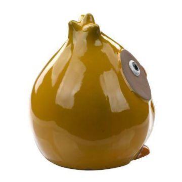 Figurina di gufo LETRY in ceramica, giallo senape, 20x19x22cm Figurina di gufo LETRY in ceramica, giallo senape, 20x19x22cm