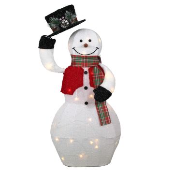 Figura decorativa pupazzo di neve COLWOOD con funzione di movimento, LED, bianco-rosso-nero, 45 cm Figura decorativa pupazzo di neve COLWOOD con funzione di movimento, LED, bianco-rosso-nero, 45 cm