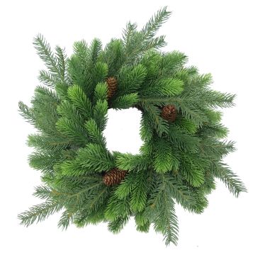 Ghirlanda di abete in plastica WYOMING con pigne, Ø 45 cm