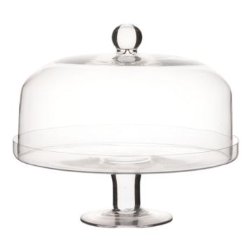 Campana per torte in vetro CALLINDRA, con base, trasparente, 26 cm, Ø 25 cm