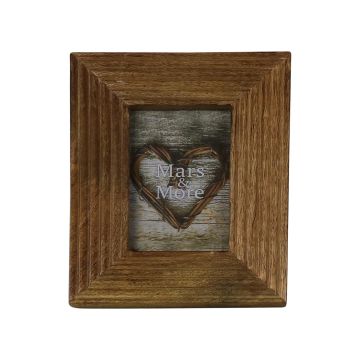 Cornice in legno di mango SIGGE con scanalature, marrone, 24x19x2 cm