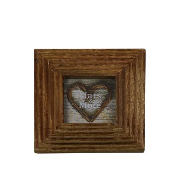 Cornice in legno di mango SIGGE con scanalature, marrone, 19x19x2 cm