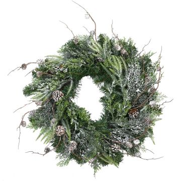 Ghirlanda di abete in plastica STOCKTON, verde, innevata, Ø 60 cm Ghirlanda di abete in plastica STOCKTON, verde, innevata, Ø 60 cm