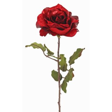 Rosa artificiale in velluto SINDALA, rossa, 60cm, Ø12cm
