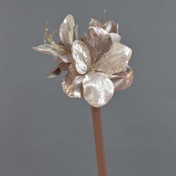 Fiore decorativo Amaryllis in velluto KIRSTY, lilla chiaro, 70 cm, Ø 13-15 cm