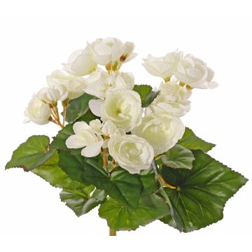 Begonia artificiale BIRMA su stelo, color crema, 20 cm, Ø 3-5 cm