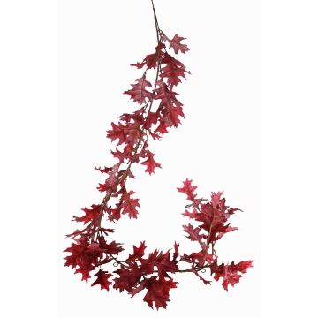 Ghirlanda sintetica di quercia ERASMIA, rosso bordeaux, 180cm