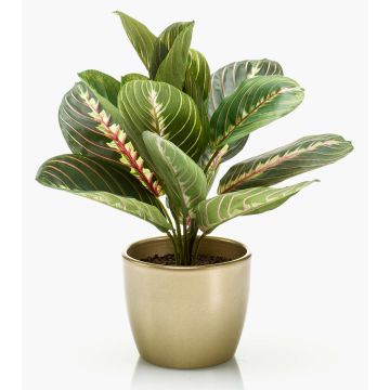 Pianta artificiale SITULA in vaso di ceramica dorato, verde-rosso, 30 cm