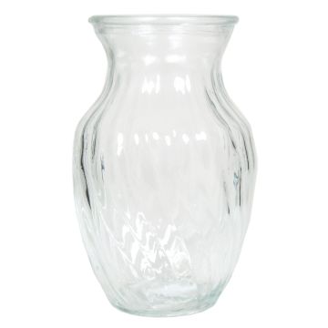 Vaso di vetro CATLYN con scanalature ritorte, trasparente, 20cm, Ø13cm