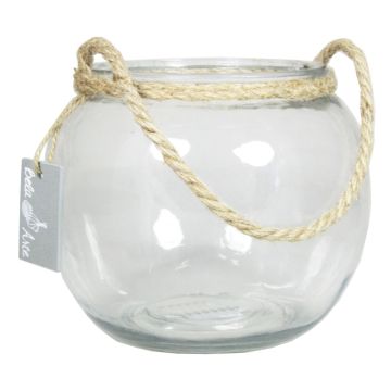 Vaso a sfera per candele DAVY in vetro, con manico, trasparente, 15cm, Ø18cm Vaso a sfera per candele DAVY in vetro, con manico, trasparente, 15cm, Ø18cm