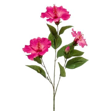 Ramo artificiale di ibisco AMADOU con fiori, rosa, 80 cm