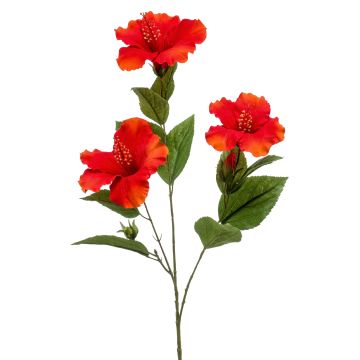 Ramo artificiale di ibisco AMADOU con fiori, rosso, 80cm Ramo artificiale di ibisco AMADOU con fiori, rosso, 80cm