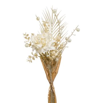 Mazzo di peonie artificiali AYMA con euforbia a palloncino, color crema, 60 cm Mazzo di peonie artificiali AYMA con euforbia a palloncino, color crema, 60 cm