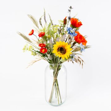 Bouquet decorativo PALILA, rosso-blu-giallo, 80cm, Ø40cm