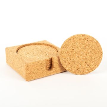 Sottobicchieri di sughero rotondo MINARA con supporto, 6 pezzi, naturale, Ø9cm, spessore 0,5cm Sottobicchieri di sughero rotondo MINARA con supporto, 6 pezzi, naturale, Ø9cm, spessore 0,5cm