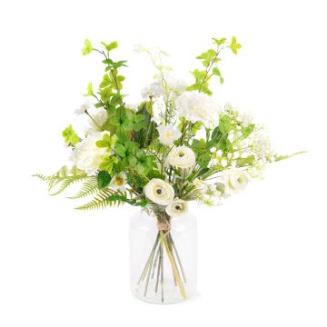 Bouquet decorativo invernale GWENDA, bianco-verde, 60cm, Ø45cm Bouquet decorativo invernale GWENDA, bianco-verde, 60cm, Ø45cm