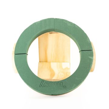 ®mosy Ökodur base per composizioni funebri per corona funebre ARNELLE, base in legno naturale, verde, 4,5 cm, Ø 36 cm