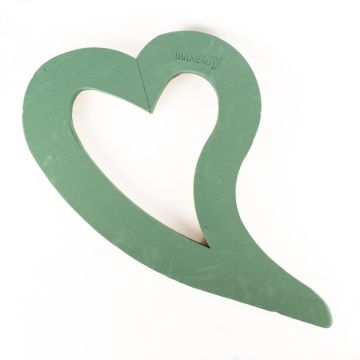 ®mosy Ökodur schiuma da infilaggio a forma di auto con cuore e coda ADLEYA, decorazione per matrimoni, con ventosa, base in legno naturale, verde, 71x54x5 cm
