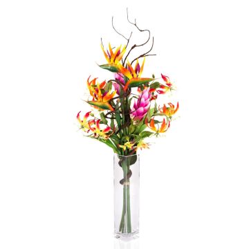 Bouquet artificiale SALOA Strelitzia Gloriosa arancione, 95cm, Ø35cm