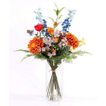 Bouquet decorativo estivo LOLANA, delphinium, arancione-blu, 70cm, Ø50cm Bouquet decorativo estivo LOLANA, delphinium, arancione-blu, 70cm, Ø50cm