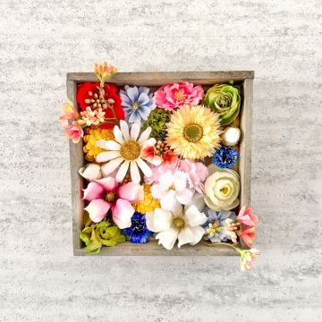 DIY - Quadro murale Colorful Blooms - splendore floreale colorato in cornice di legno DIY - Quadro murale Colorful Blooms - splendore floreale colorato in cornice di legno