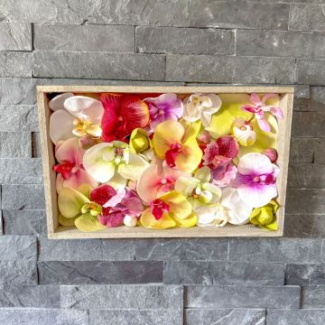 DIY - Quadro murale Orchid Art - fiori esotici di orchidea in cornice di legno DIY - Quadro murale Orchid Art - fiori esotici di orchidea in cornice di legno