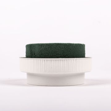 ®mosy Vaschetta rotonda con base umida ONORATA per composizioni floreali, verde-bianco, 5,5 cm, Ø 10 cm