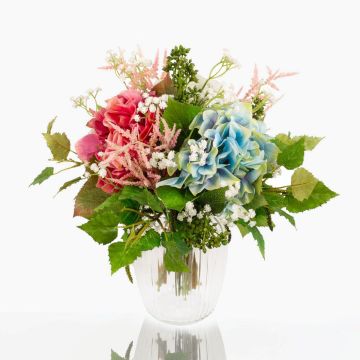 Bouquet finto estivo KAUWELA, rosa-bianco-blu, 40cm, Ø40cm
