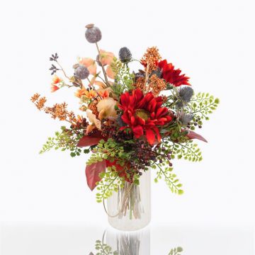 Bouquet finto autunnale HELENA, girasole, rosso, 40cm, Ø35cm