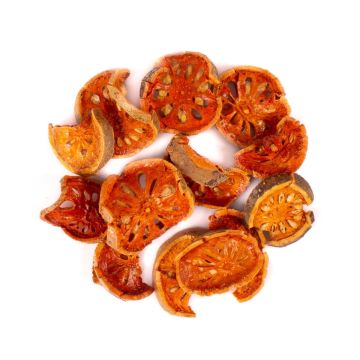 Frutta secca decorativa: fette di mela cotogna del Bengala MENJALA, arancione, Ø 5-8 cm, 200 g Frutta secca decorativa: fette di mela cotogna del Bengala MENJALA, arancione, Ø 5-8 cm, 200 g