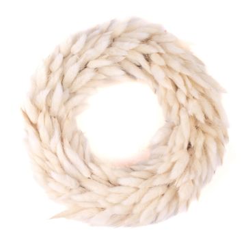 Ghirlanda di erba secca Lagurus RIKARDA, color crema, Ø 25 cm