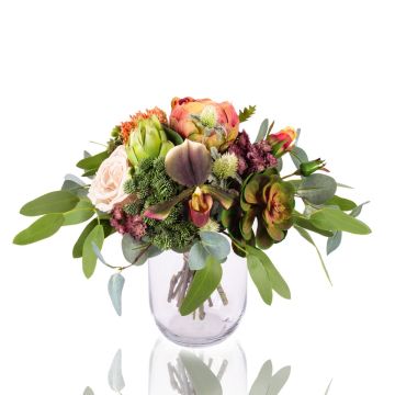 Mazzo di piante grasse decorativo NABINTY, salmone-verde, 35cm, Ø35cm