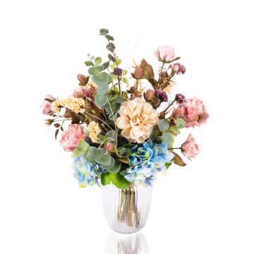Bouquet artificiali autunnale TRIANA, blu-viola-beige, 50cm, Ø45cm