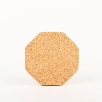 Sottobicchieri di sughero ottagonale MANARA, naturale, 1,5cm, Ø18cm