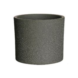 INNA-Glas Vaso In Ceramica Grigio Antracite Opaco - 6x7,5 Cm, Portavasi Conico Per Piante Grasse E Fiori Da Interno