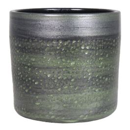 Vaso per piante retro ADRASTEA, ceramica, granulato, verde antico, 50cm