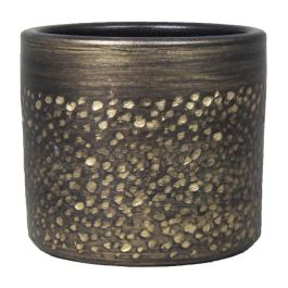 Vaso In Ceramica Per Fiori INNA-Glas, Colore Argento, 17x14cm, Ideale Per Orchidee, Regalo Elegante