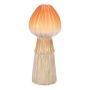 Vaso di fungo in ceramica RADOMILA, scanalature, arancione-beige, 18cm, Ø7,4cm