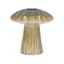 Portafiori RAIMUNDE in ceramica, a forma di fungo, scanalature, verde, 9,5cm, Ø9cm