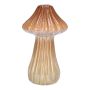 Portafiori RATBURGA, a forma di fungo, ceramica, scanalature, marrone-beige, 16cm, Ø9cm