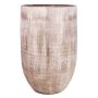Vaso in ceramica KAMUNI, strisce verticali, grigio-verde, 40cm, Ø22cm