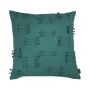 Cuscino decorativo ANISHA, blu petrolio, con volant, 45x45cm