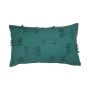 Cuscino decorativo ANISHA, blu petrolio, con volant, 50x30cm