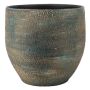 Vaso da fiori in ceramica AETIOS, sfumatura di colore, blu-oro, 13cm, Ø14cm