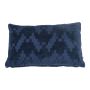 Cuscino in morbido velluto ANJALI, blu navy, motivo a zig zag, 50x30cm